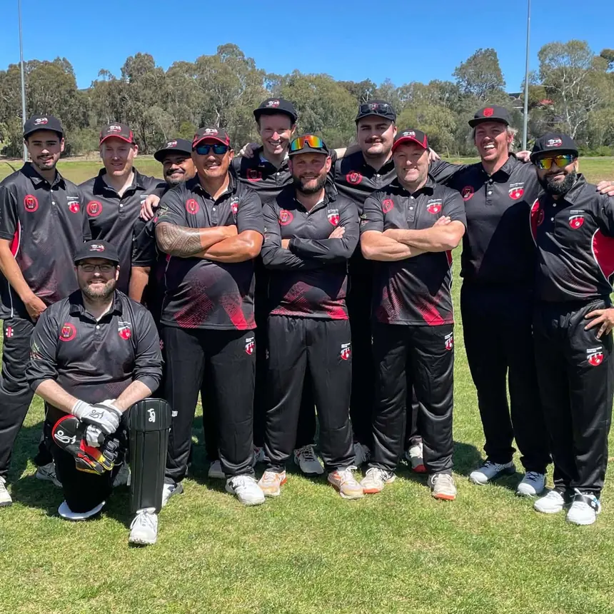 Strathmore Heights senior players in the black and red, October 2026